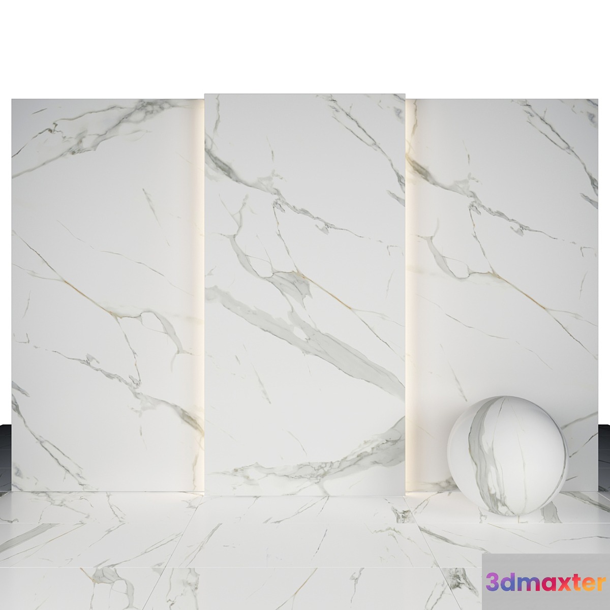 White royal marble 3D Max