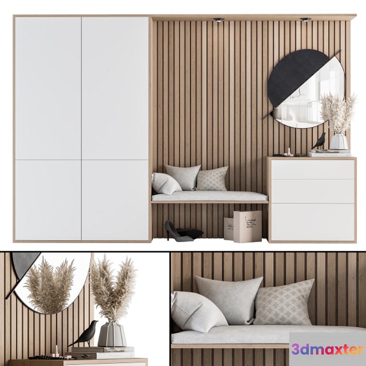 Hallway 10 - White and Wood Set