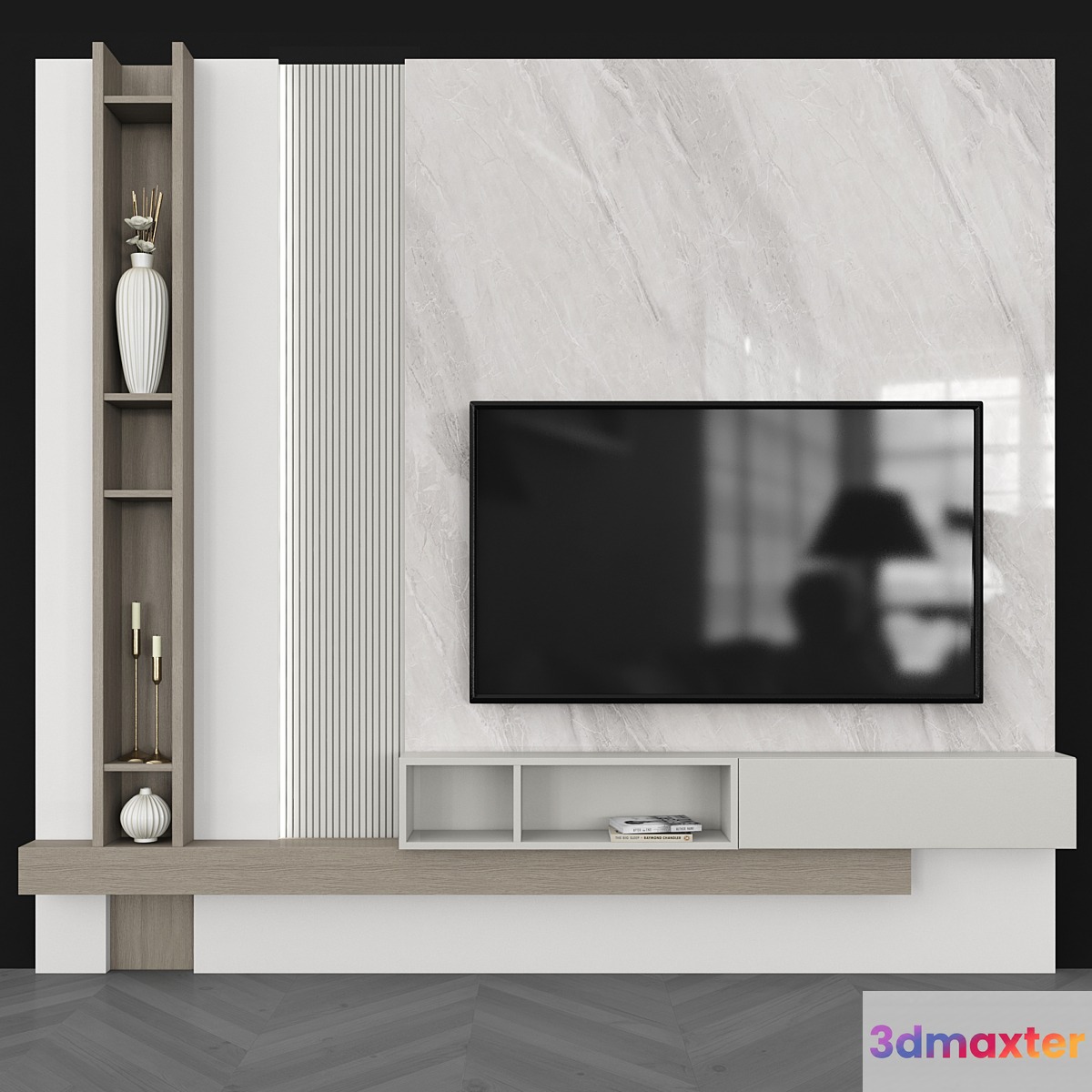 Modern TV Wall set63 3D Max