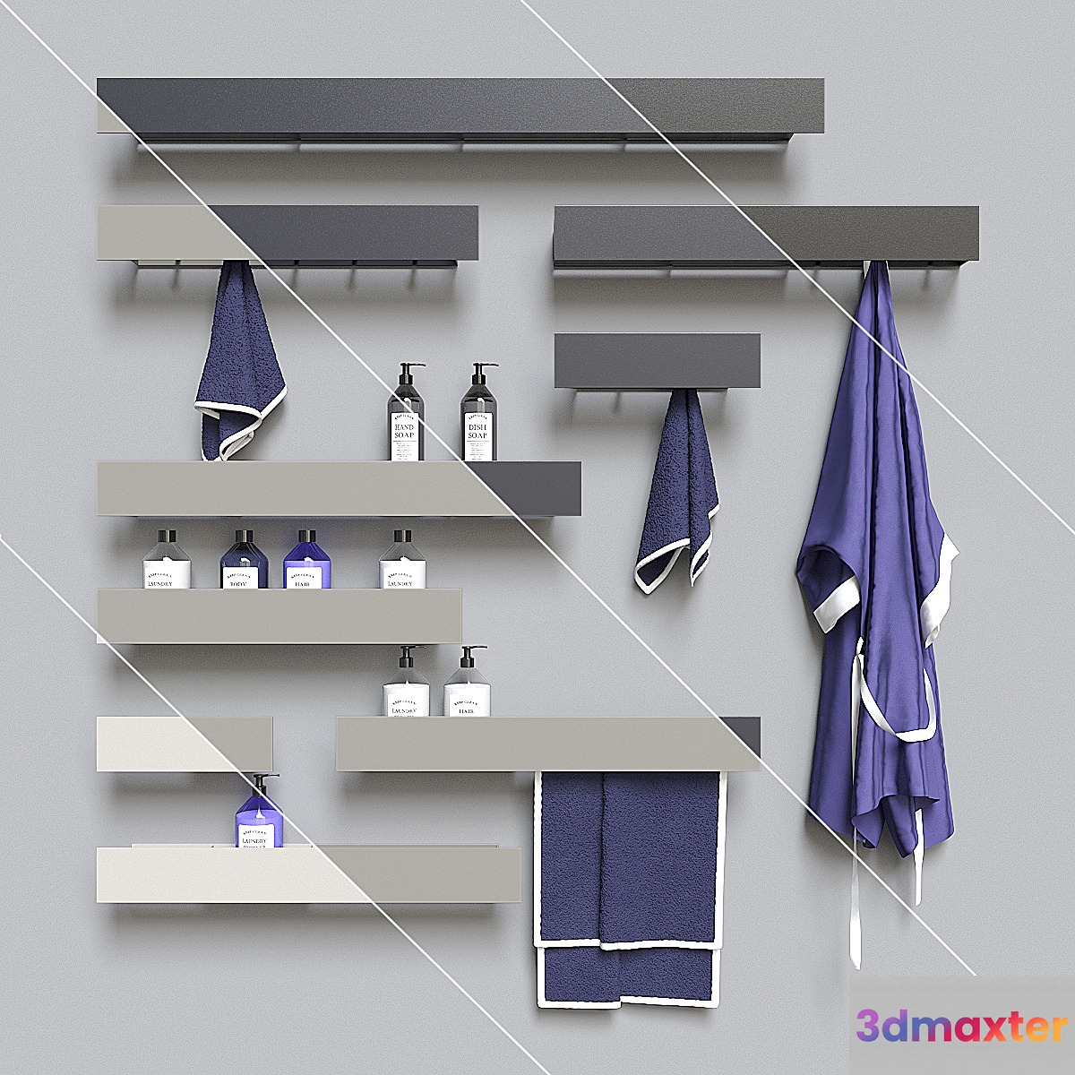 Tezza shelves 3D Max
