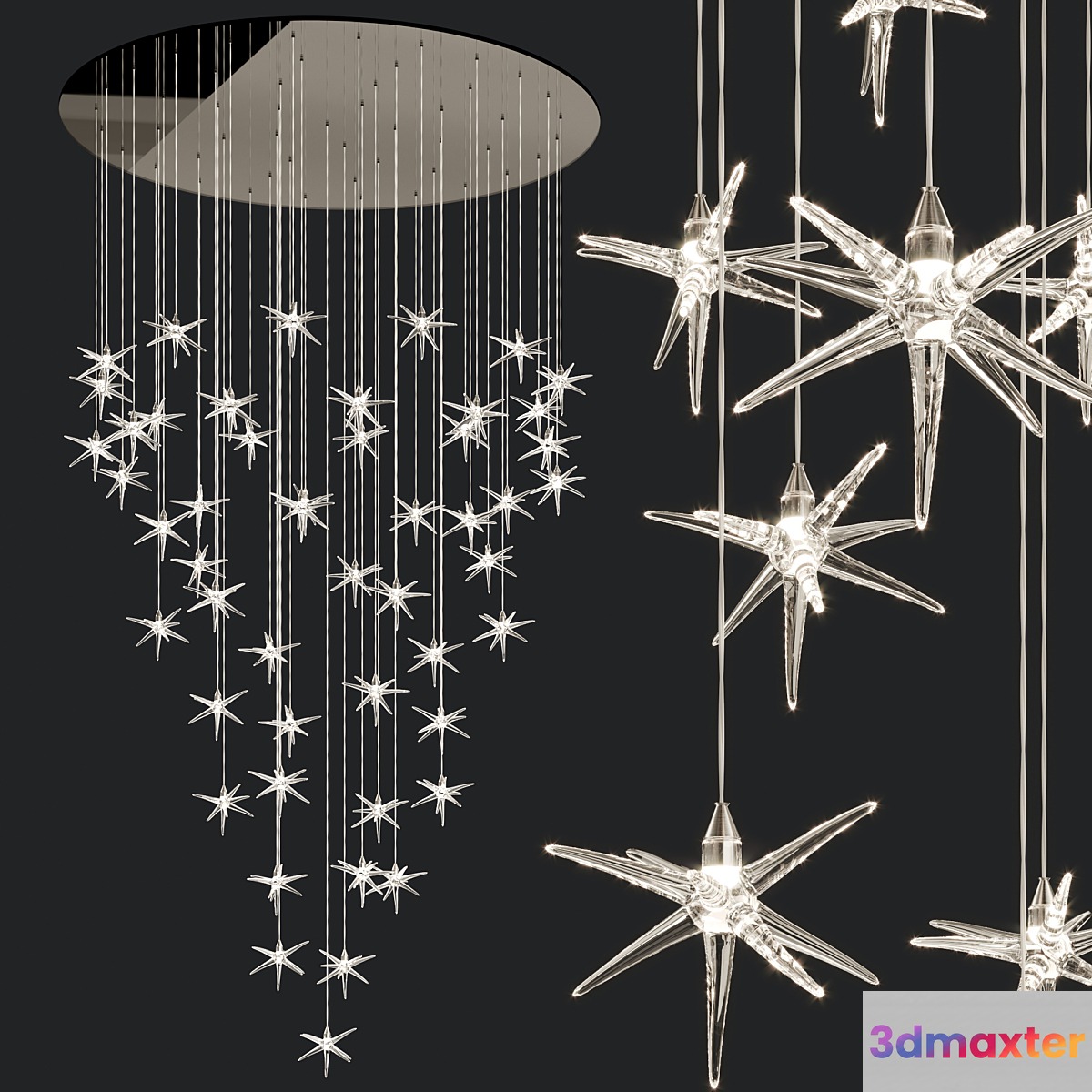 Reflex Angelo Stella 50 stars 3D Max