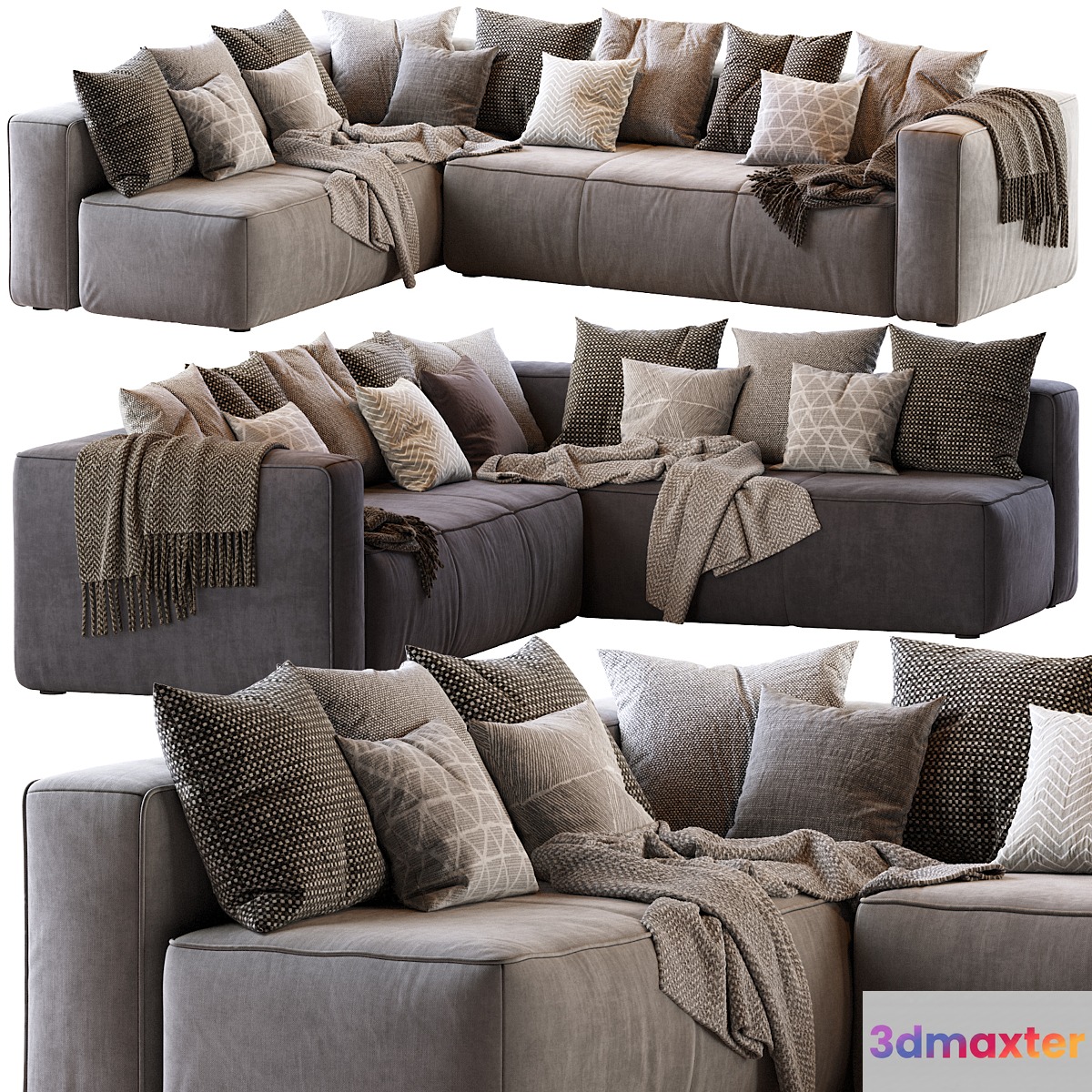 Мello Taos Brown Right Arm Corner Sectional - No.5