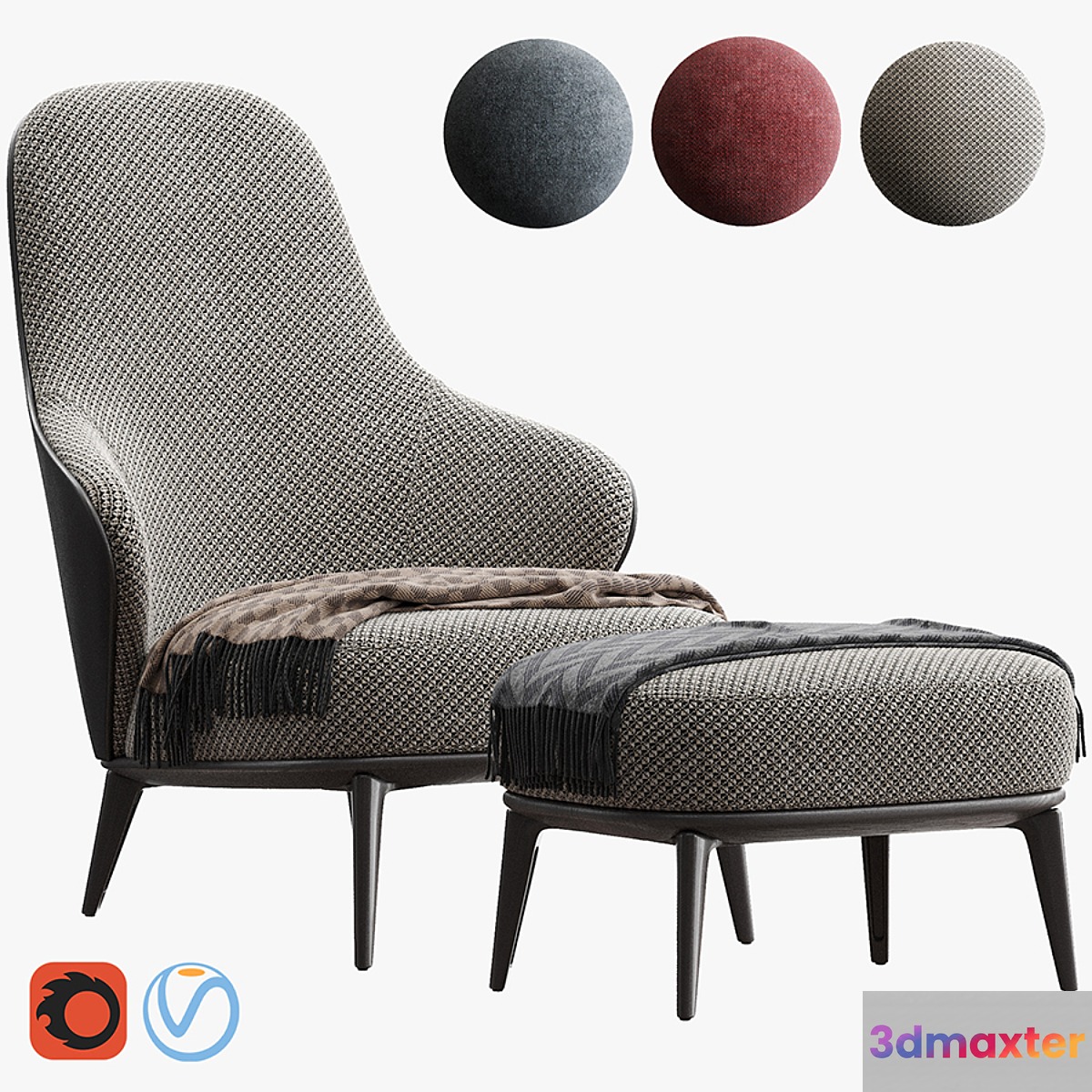 MINOTTI LESLIE ARMCHAIR - No.2 3D Max