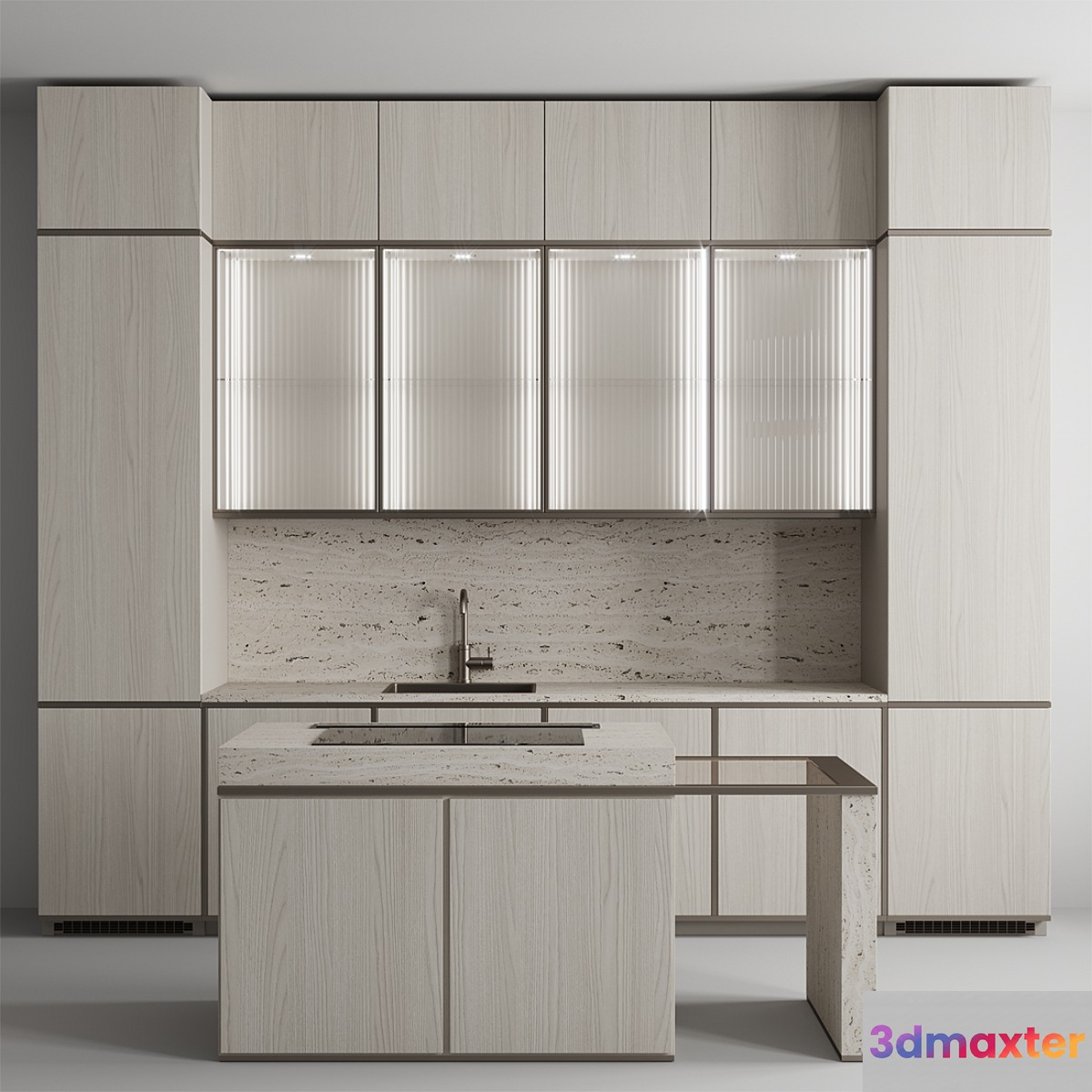 Kitchen No. 72 Travertine 3D Max