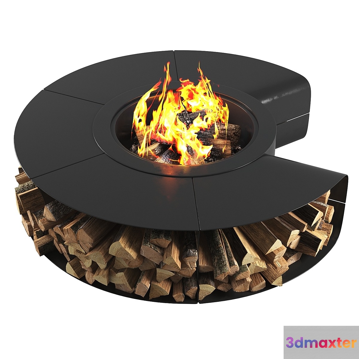 Outdoor fire pit omega 3D Max