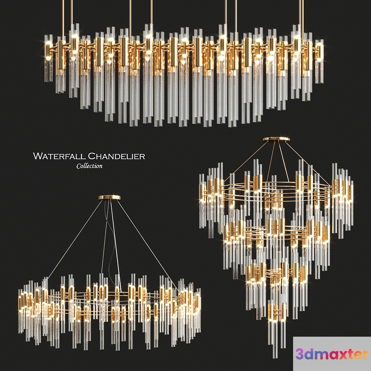 Waterfall Chandelier Collection by Luxxu 3D Max