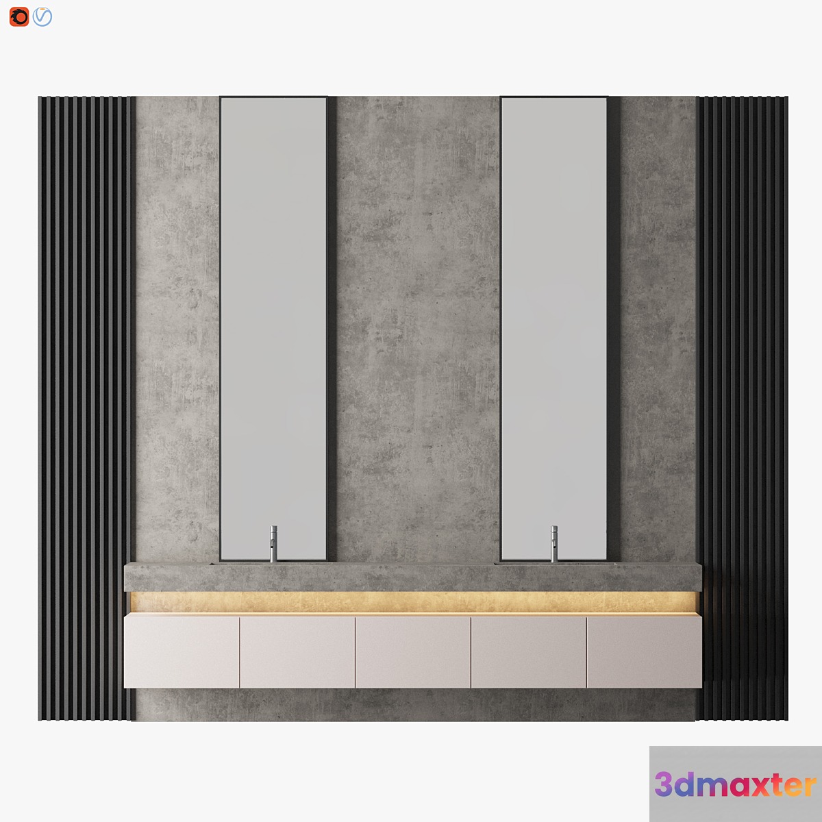 Concrete Bathroom 3D Max