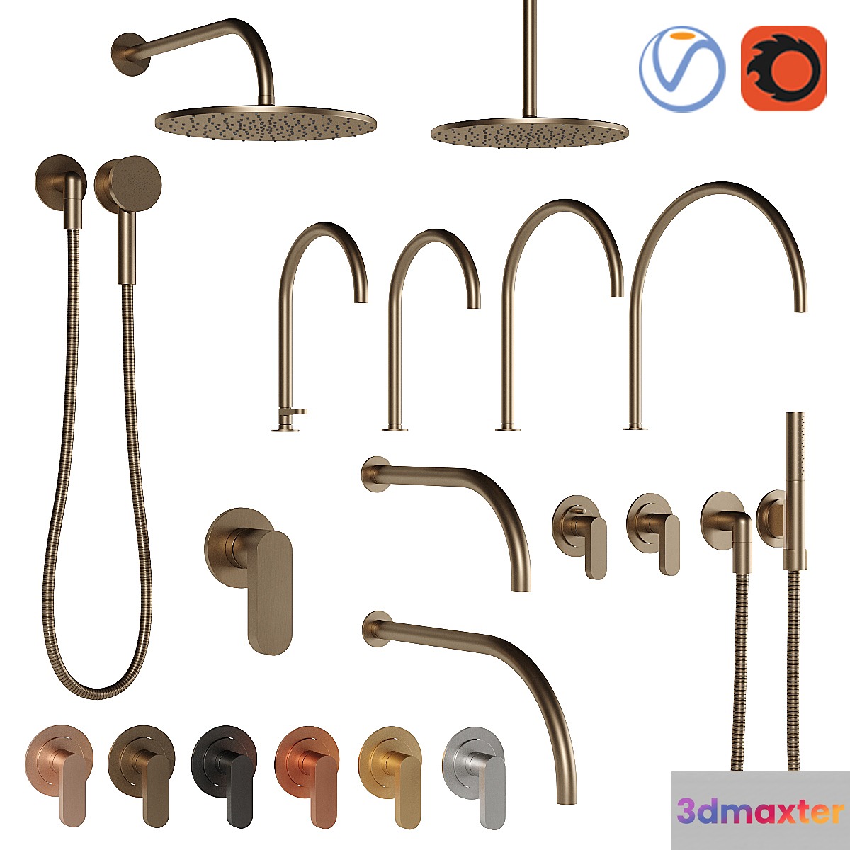 Cocoon faucet and shower - John Pawson collection 3D Max