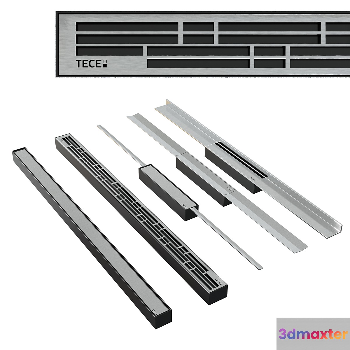 TECE drainprofile & Dallmer floor drain & Shower channel systems 3D Max