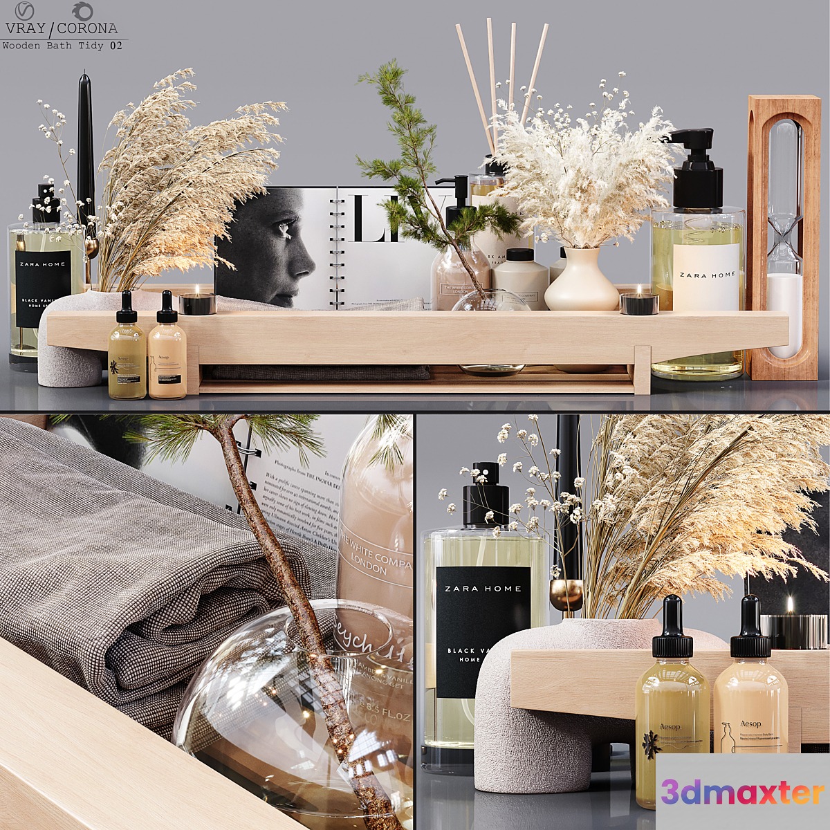 Wooden Bath Tidy 02 3D Max