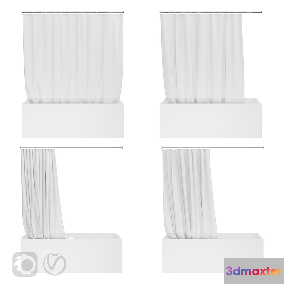 Shower curtain and bathtub Knief shape 70 - No.3