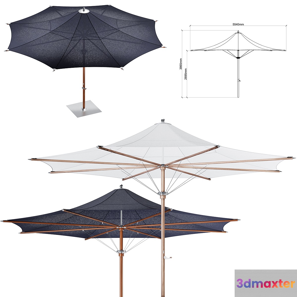 Ocean Master Max Octagon Parasol By Tuuci 3D Max