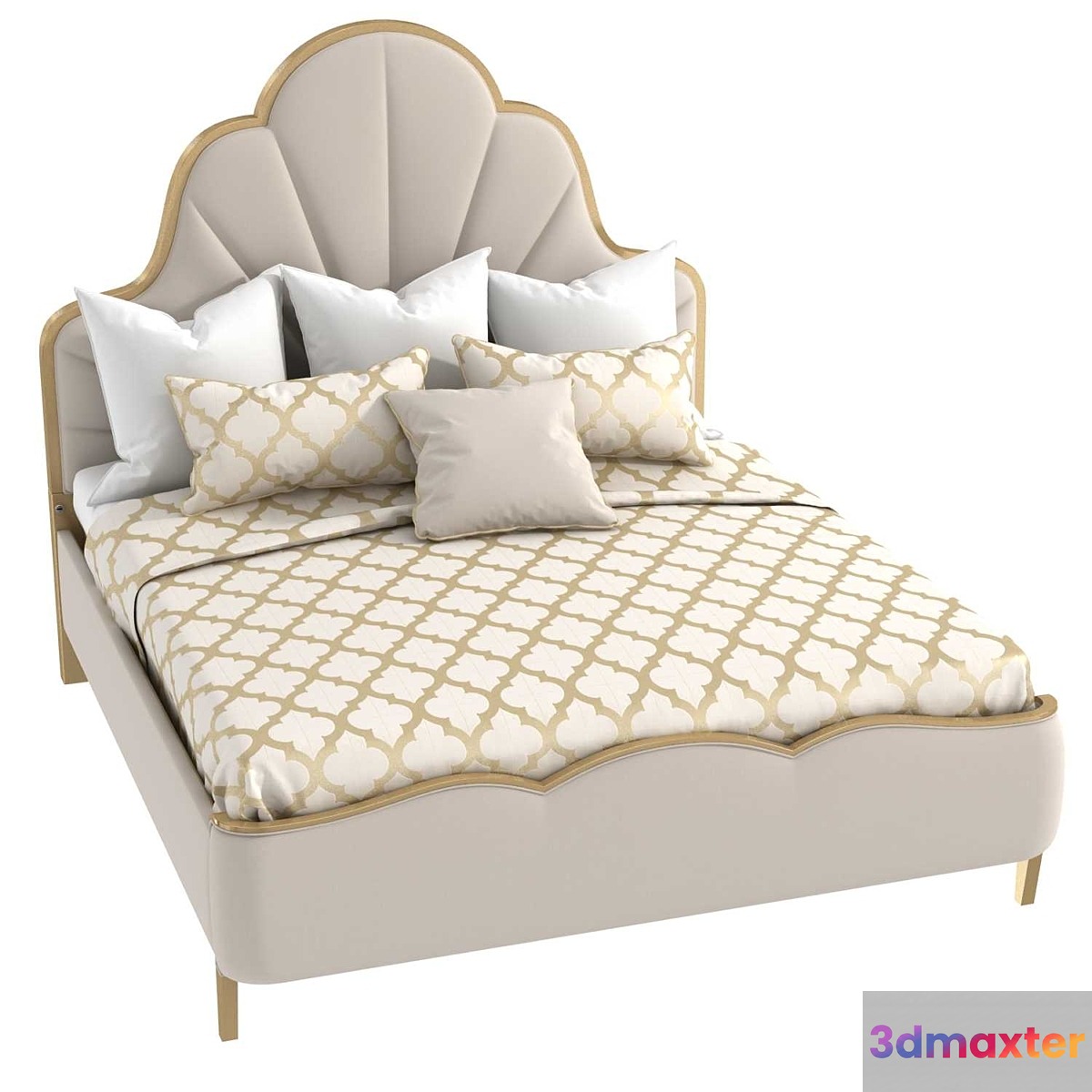Michael Amini AICO MALIBU CREST Cal King Scalloped Panel Bed