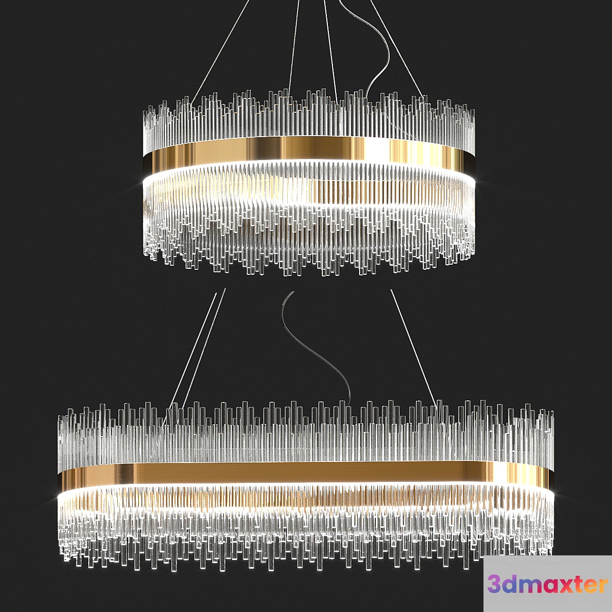 Collection Luminaire crystal chandelier 3D Max