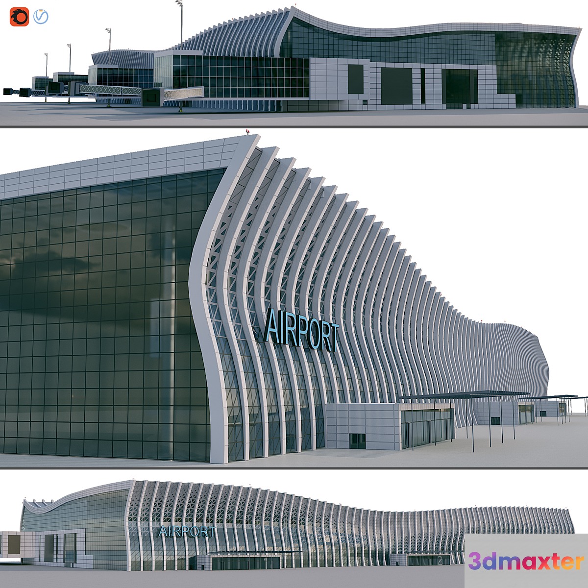 Airport building 3D Max