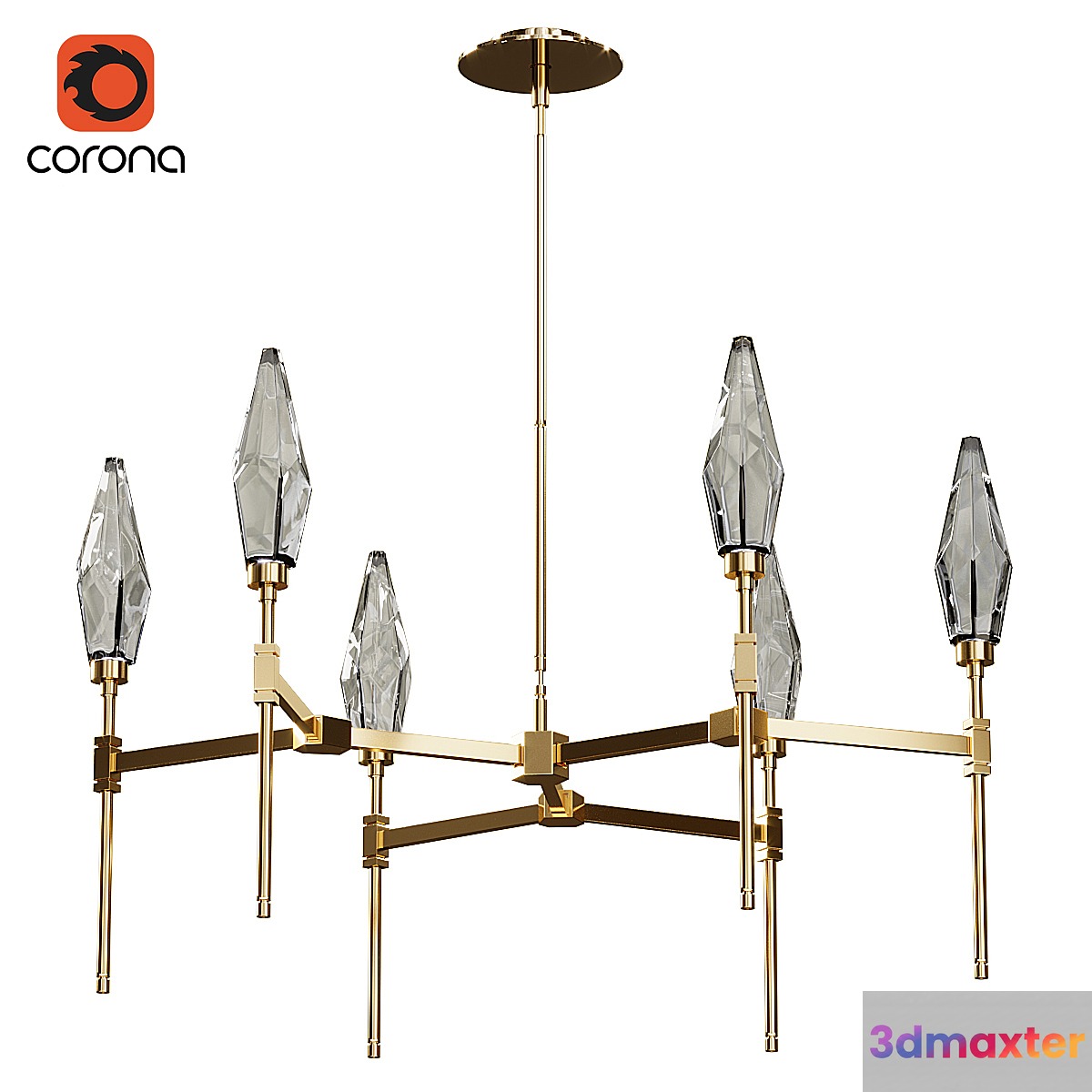Rock Crystal Round Belvedere Chandelier 3D Max