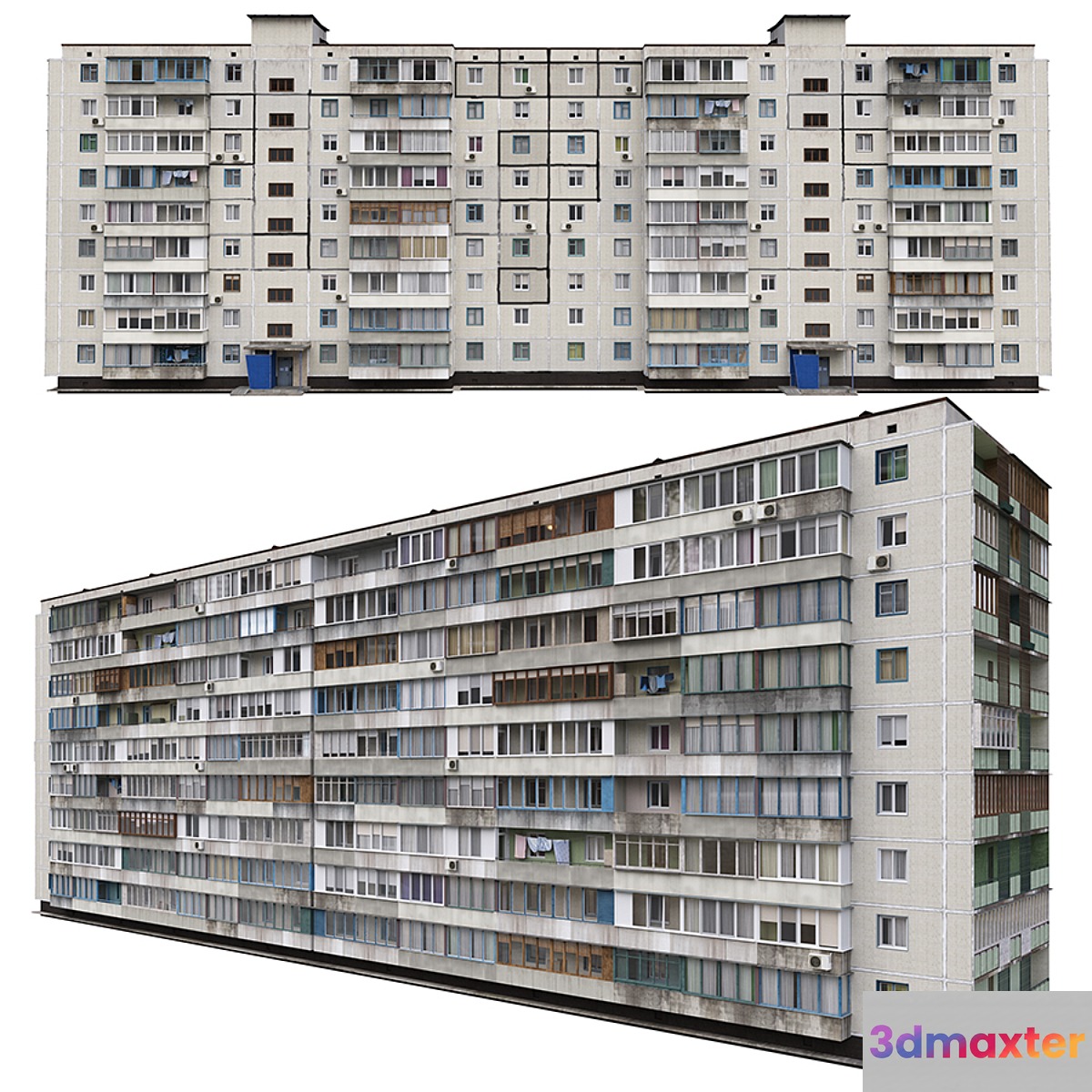 Residential building Soviet era. Series 1KG-480 3D Max