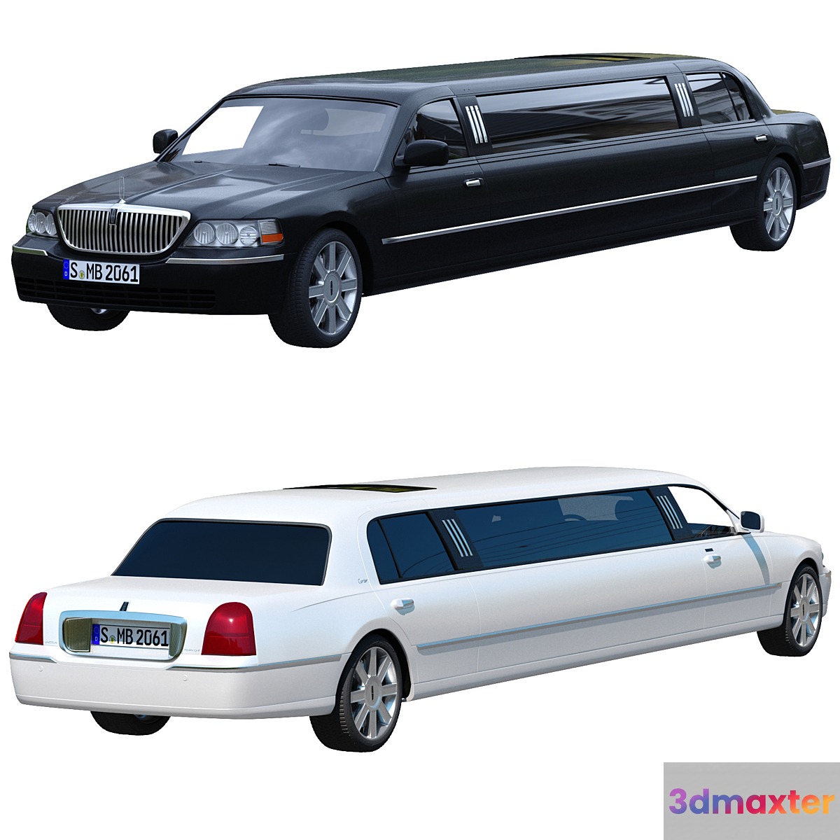 Lincoln Town Car limousine 3D Max
