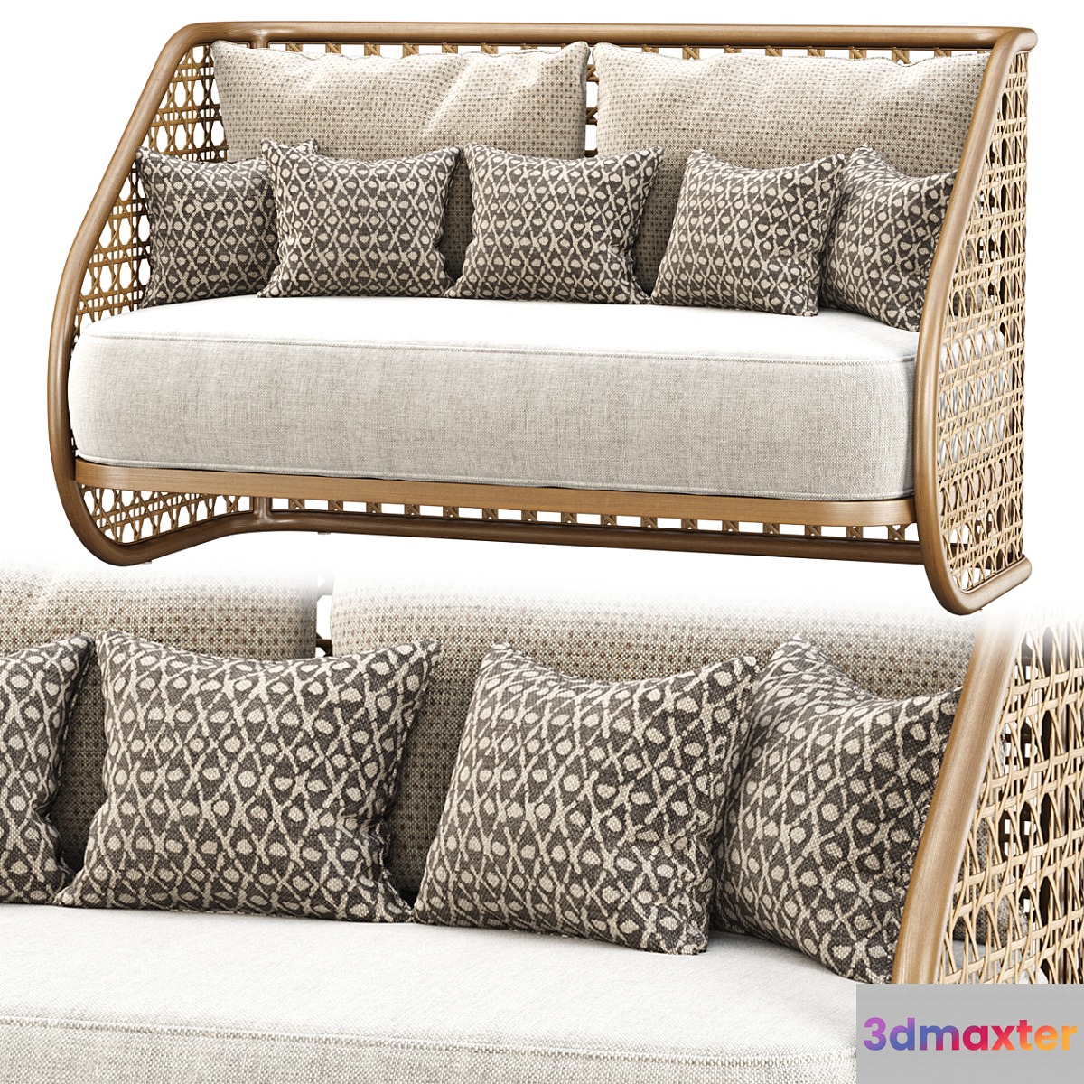 Carry rattan loveseat SA11 _ Double rattan sofa