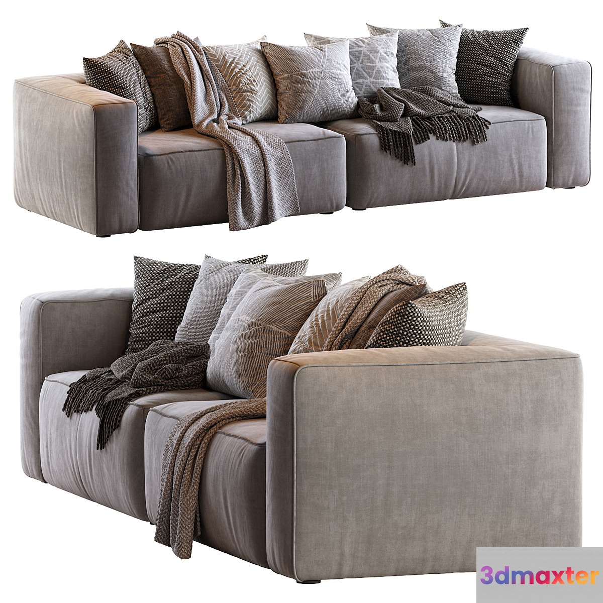 Мello Taos Brown Right Arm Corner Sectional - No.2 3D Max