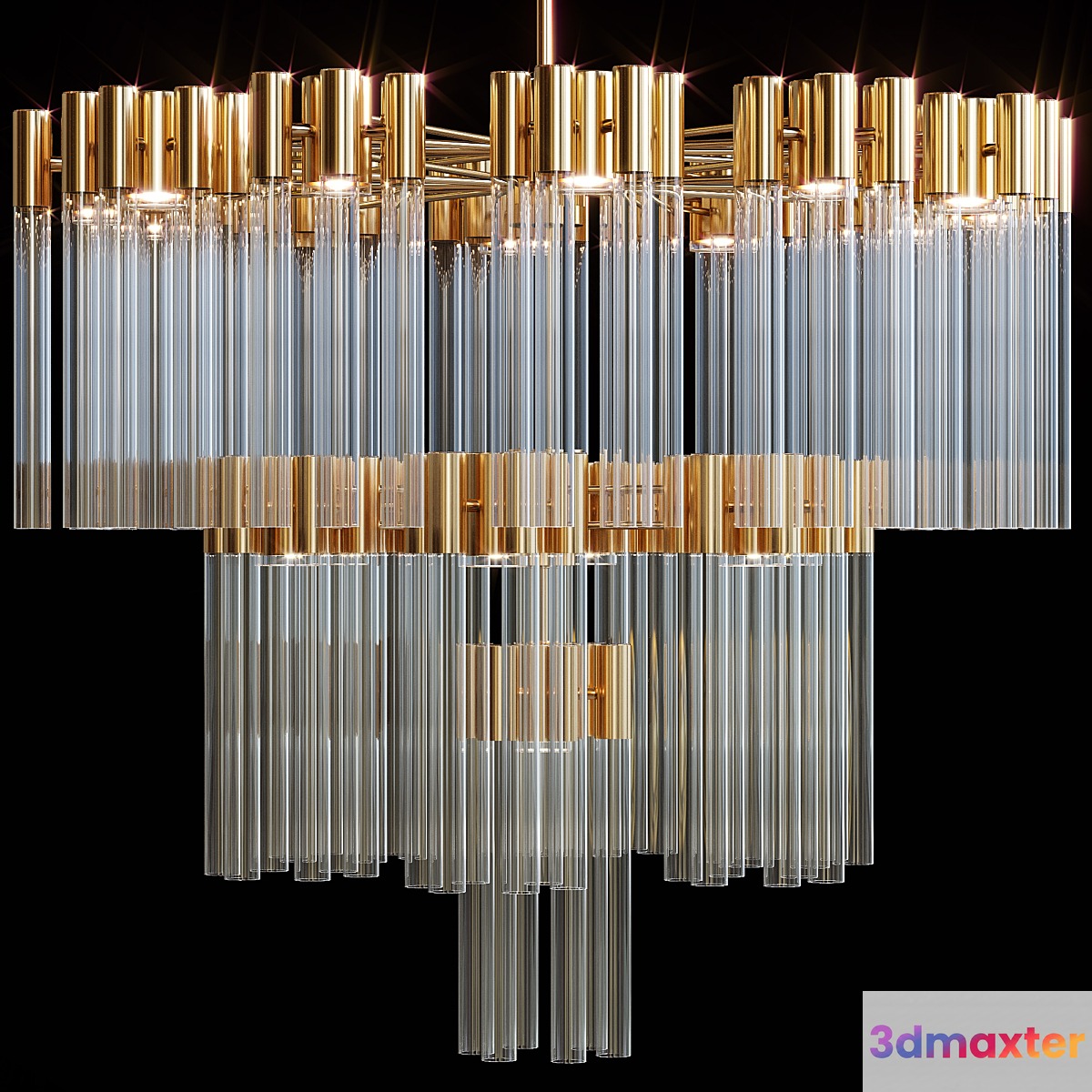 Contemporary chandelier crystal 3D Max