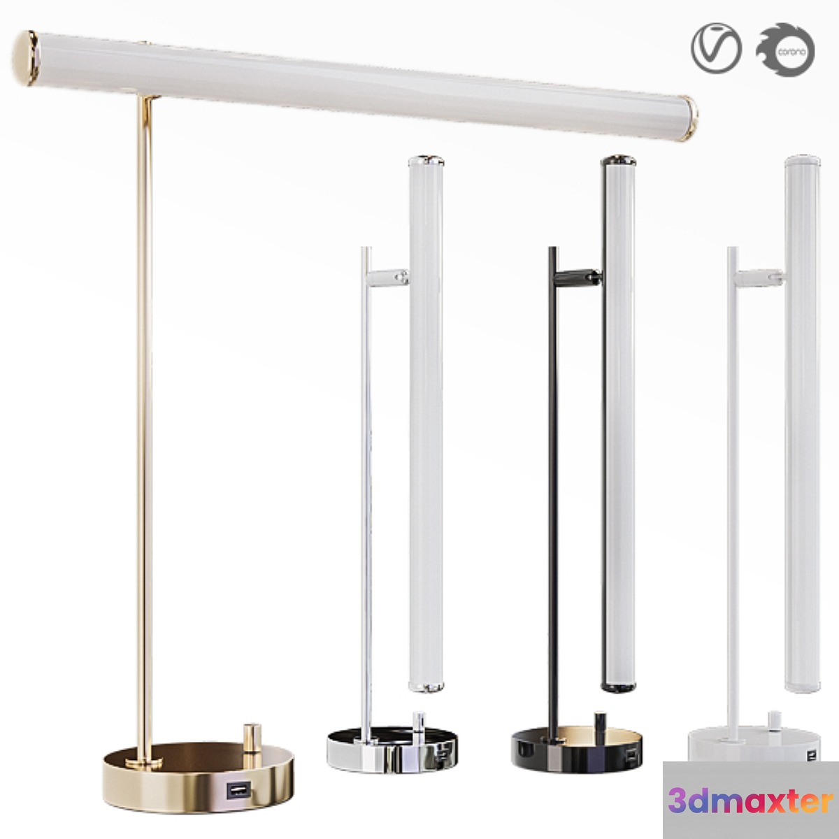 Light Rods LED & USB Table Lamp 3D Max