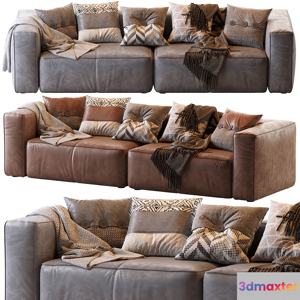 Мello Taos Brown Right Arm Corner Sectional - No.4