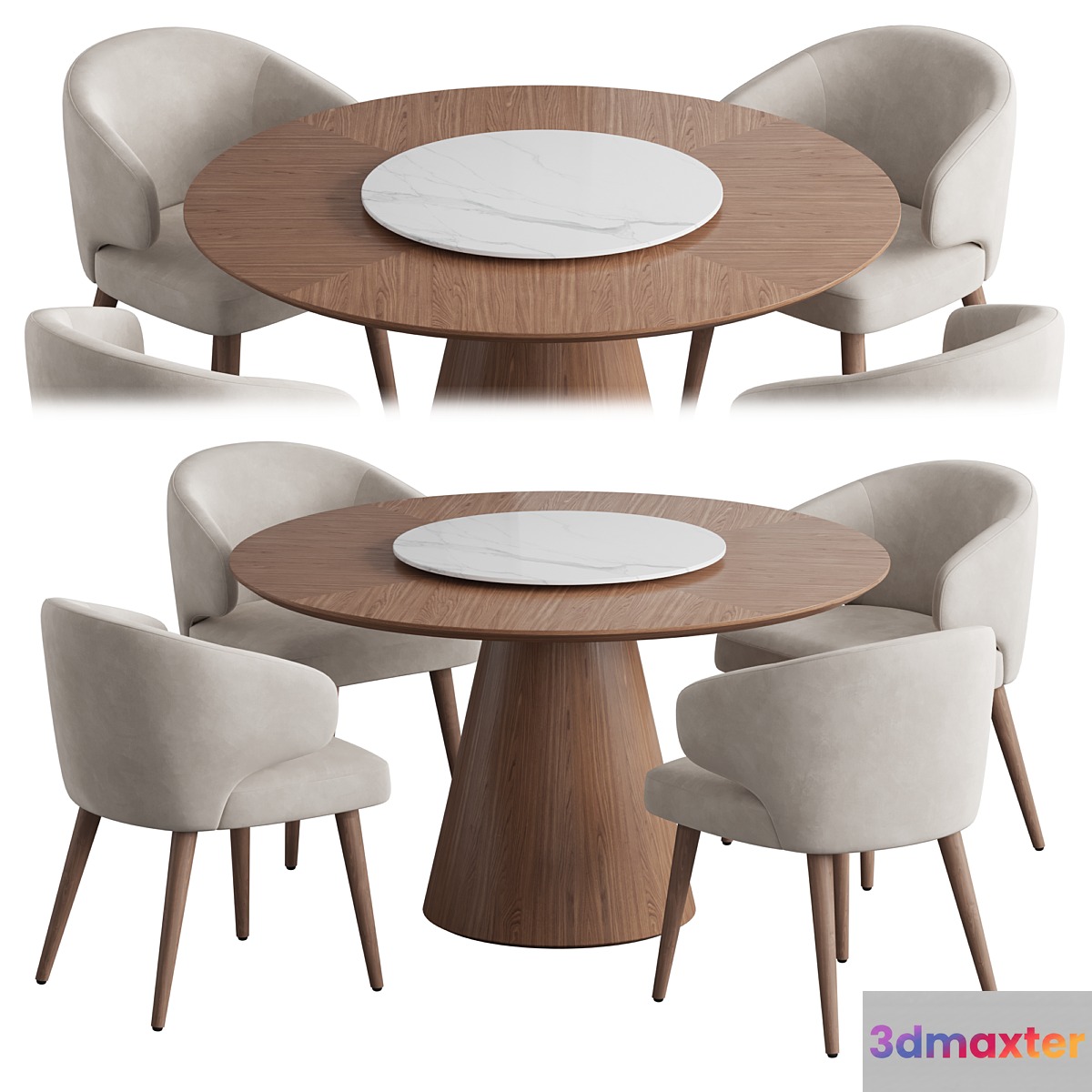 Angel Cerda table Aston chair 3D Max