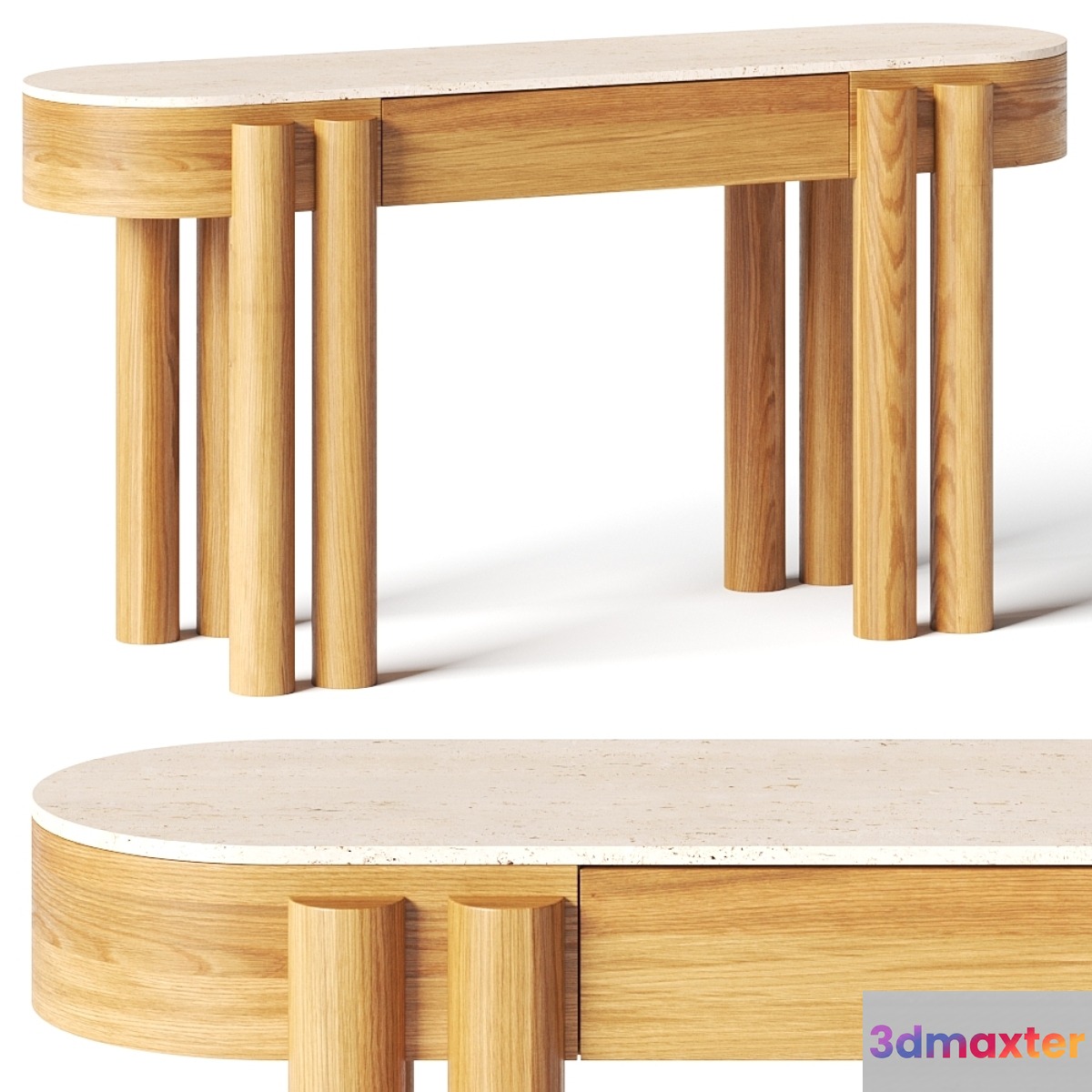 Crate and Barrel Oasis Oval Wood Console Table