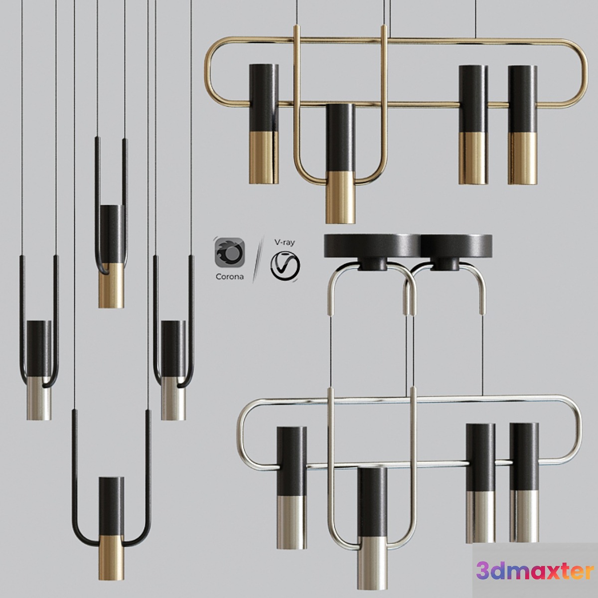 Modern Storm Ceiling Light Suspension Collection 3D Max