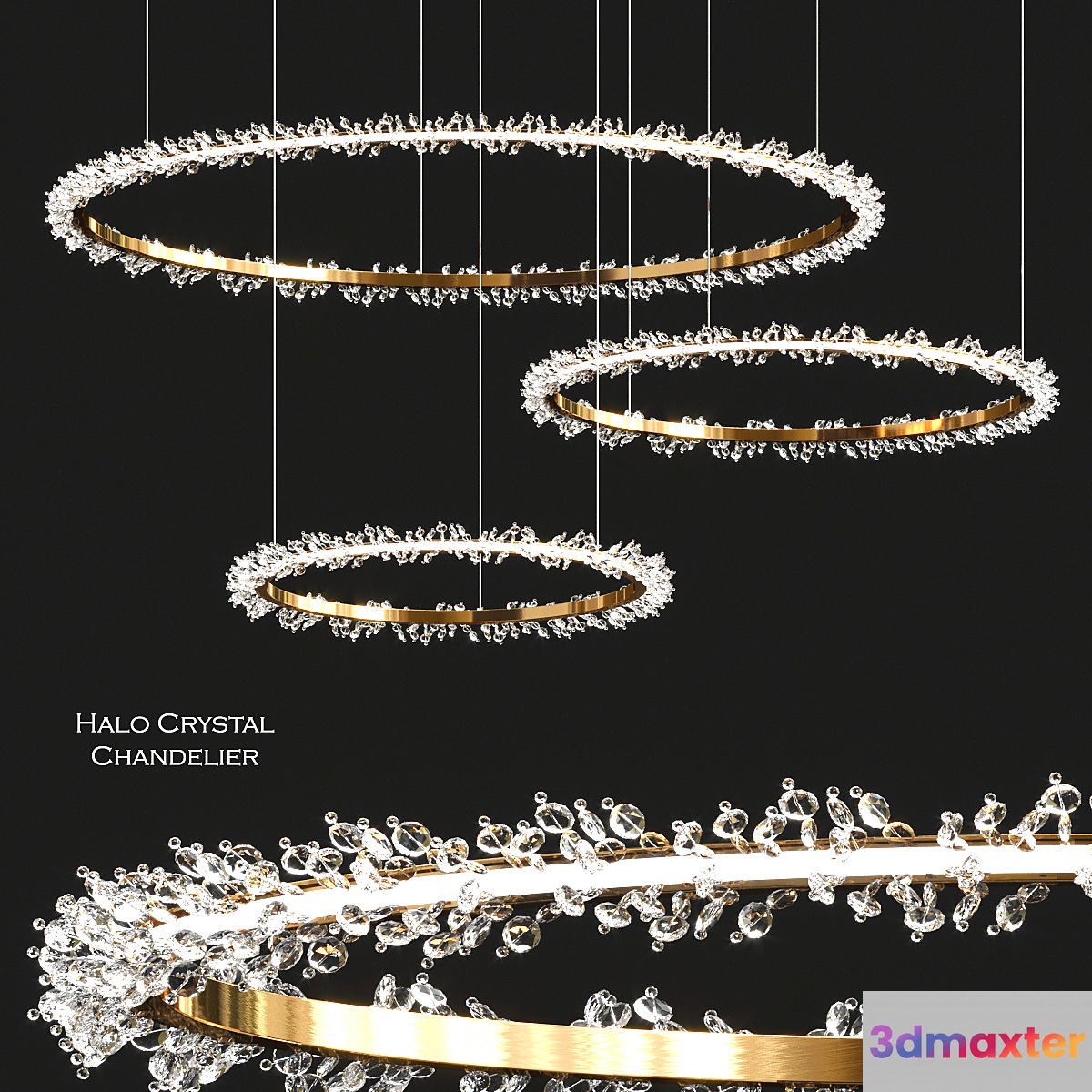 Halo Crystal Chandelier by Manooi 3D Max