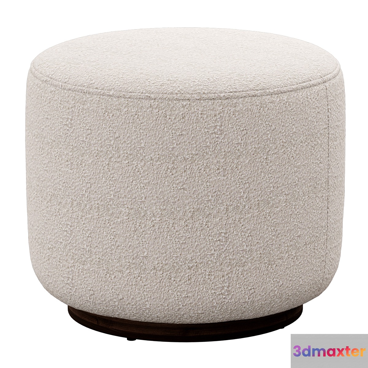 Sinclair Round Boucle Ottoman Whistler Oyster Suede by Four Hands
