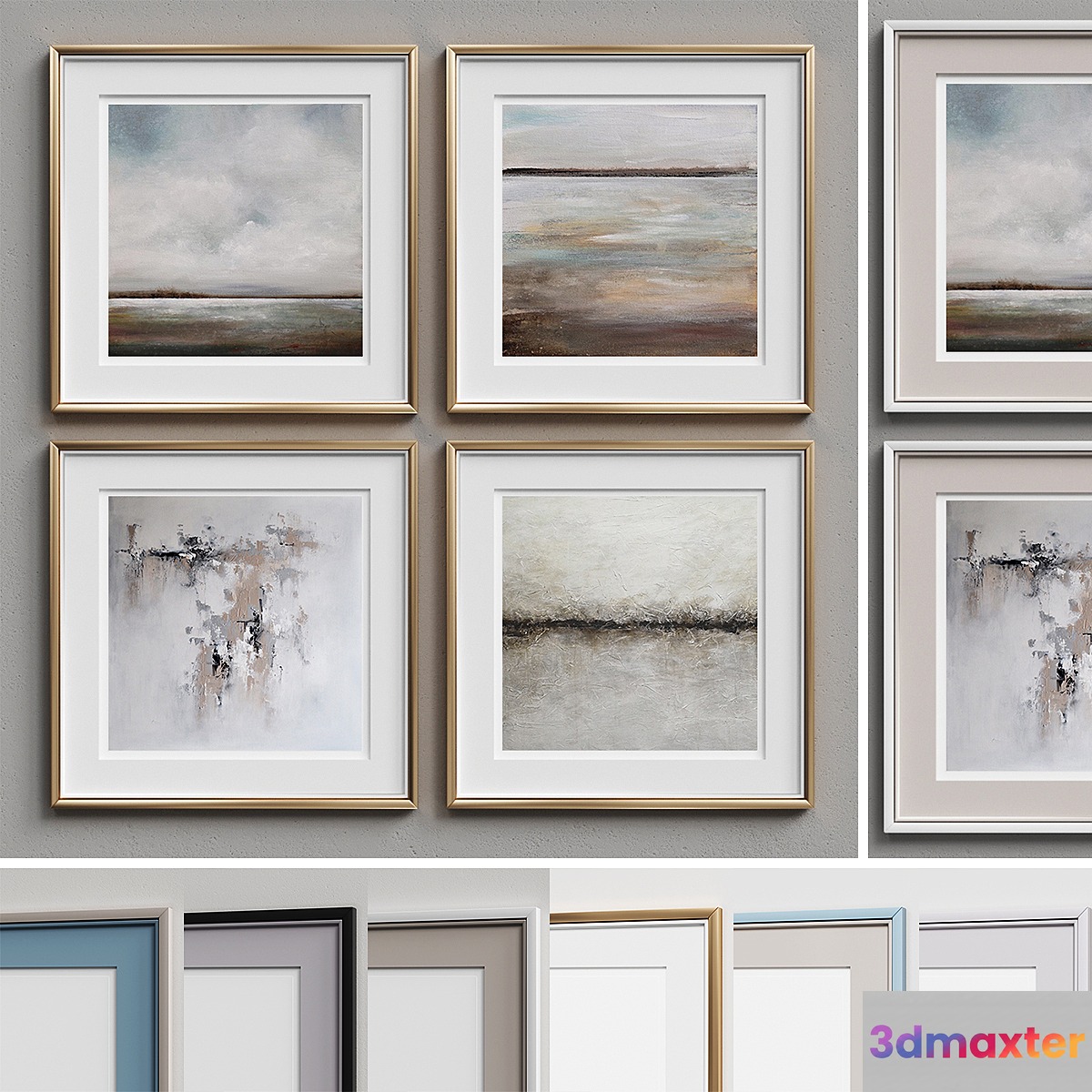 Nice Picture Frames Set 217 3D Max