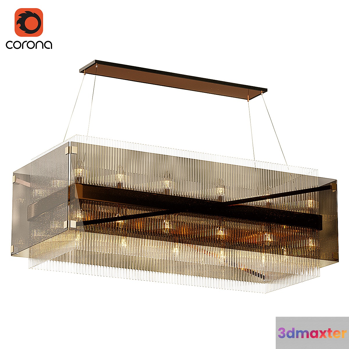 Apollo Dark Bronze and Polished Chrome 50-Inch Chandelier - No.4
