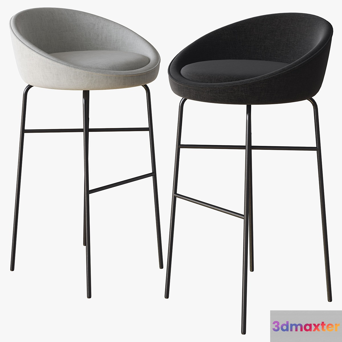 bloom bar stool parla 3D Max