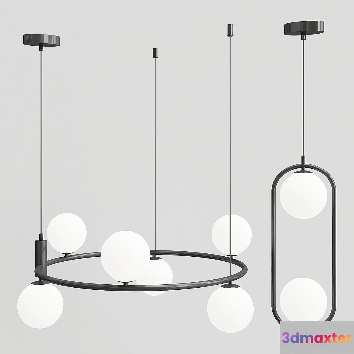 Maytoni Ring set Chandeliers 3D Max