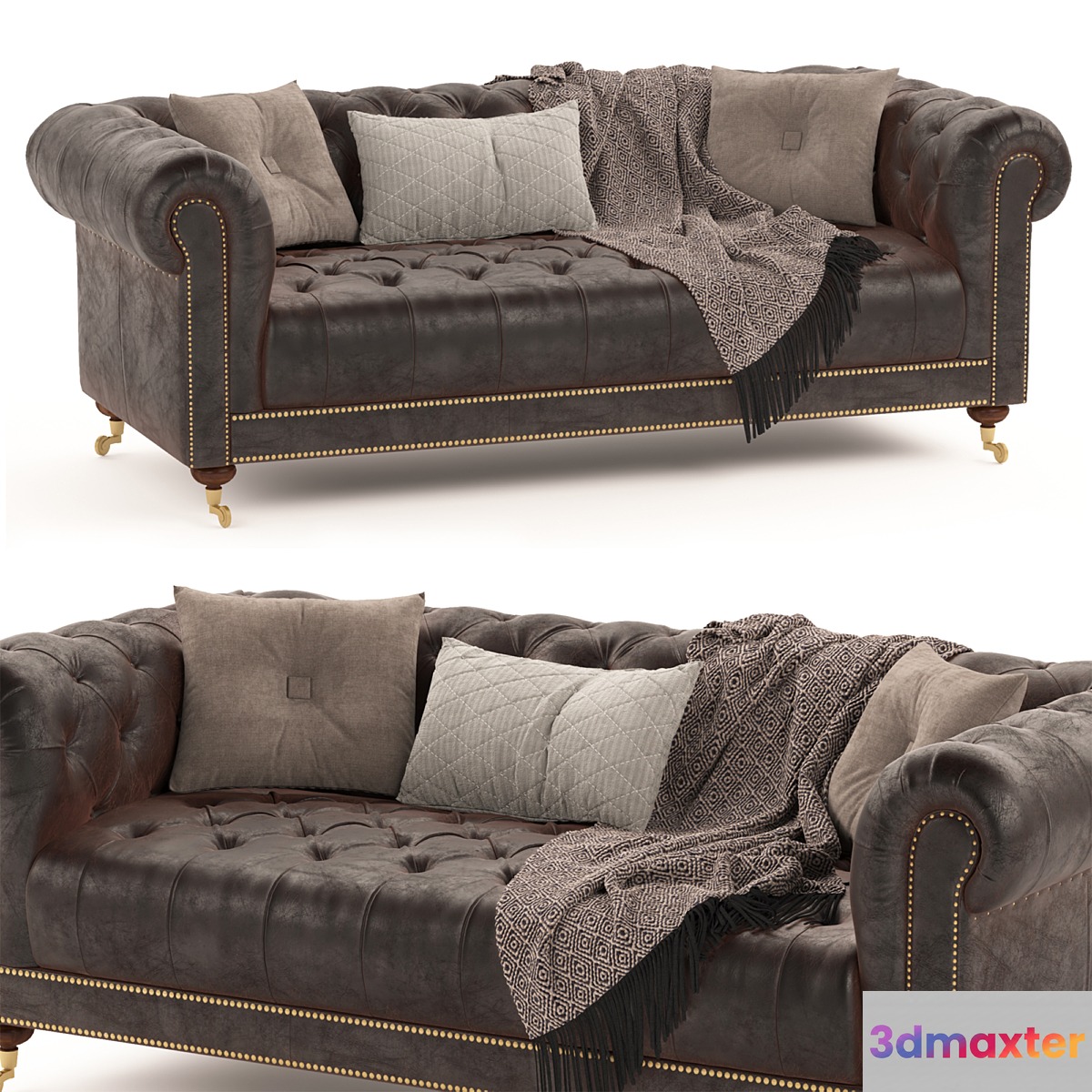 Vintage Chesterfield brown leather