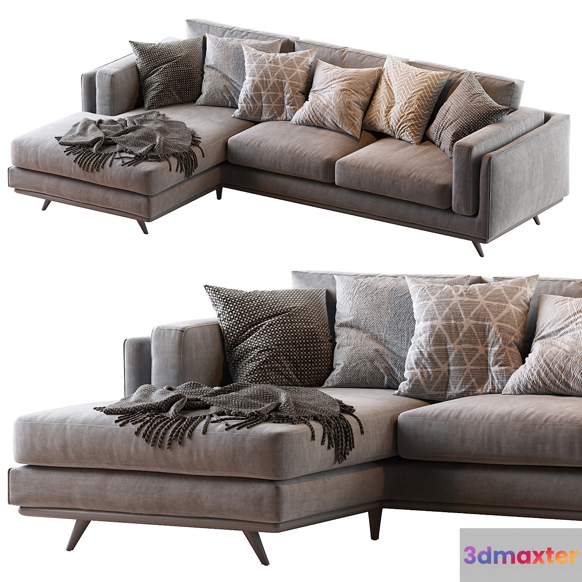 Zander 2 Piece Chaise Sectional 3D Max