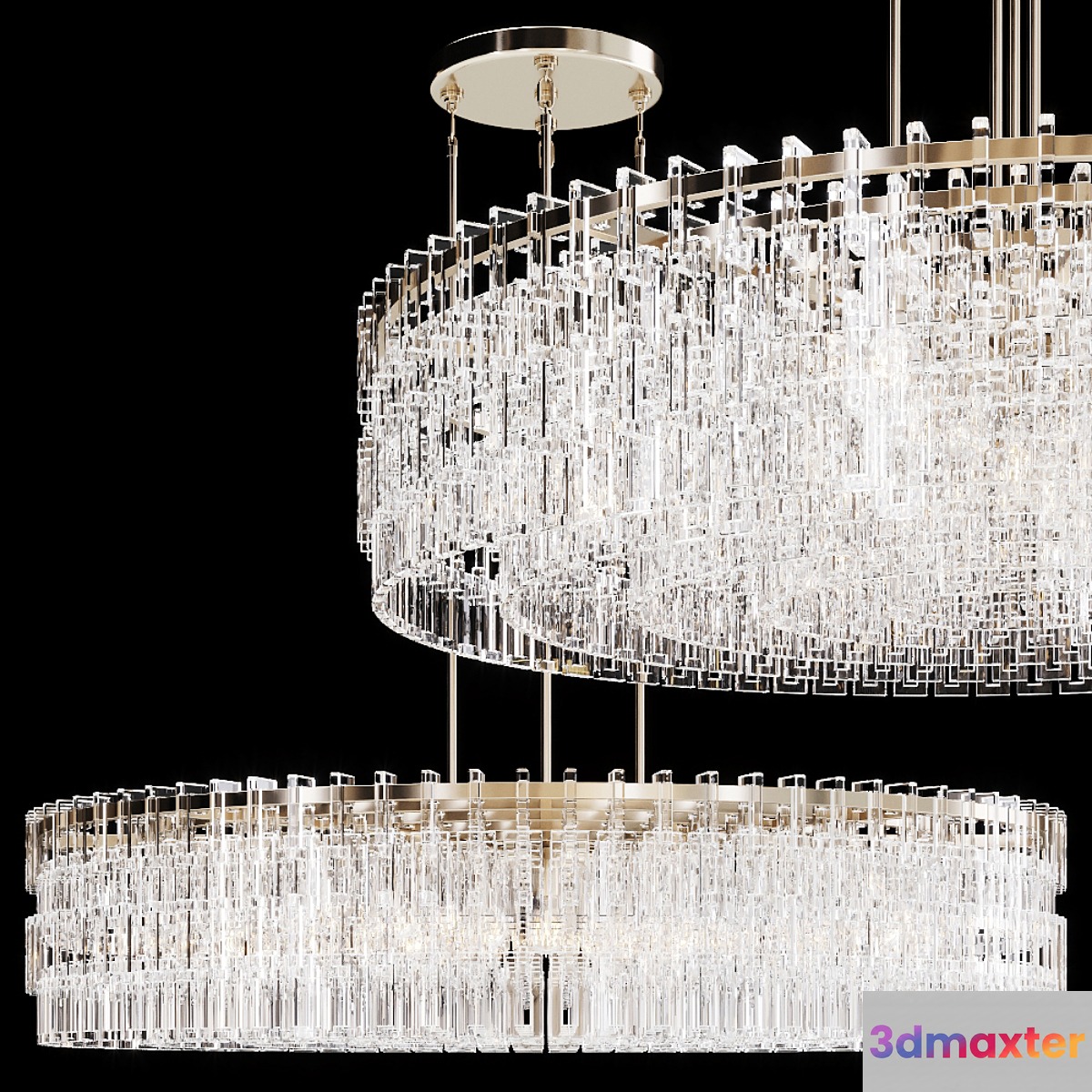 Restoration Hardware MARIGNAN ROUND CHANDELIER 60 Level Nickel 3D Max
