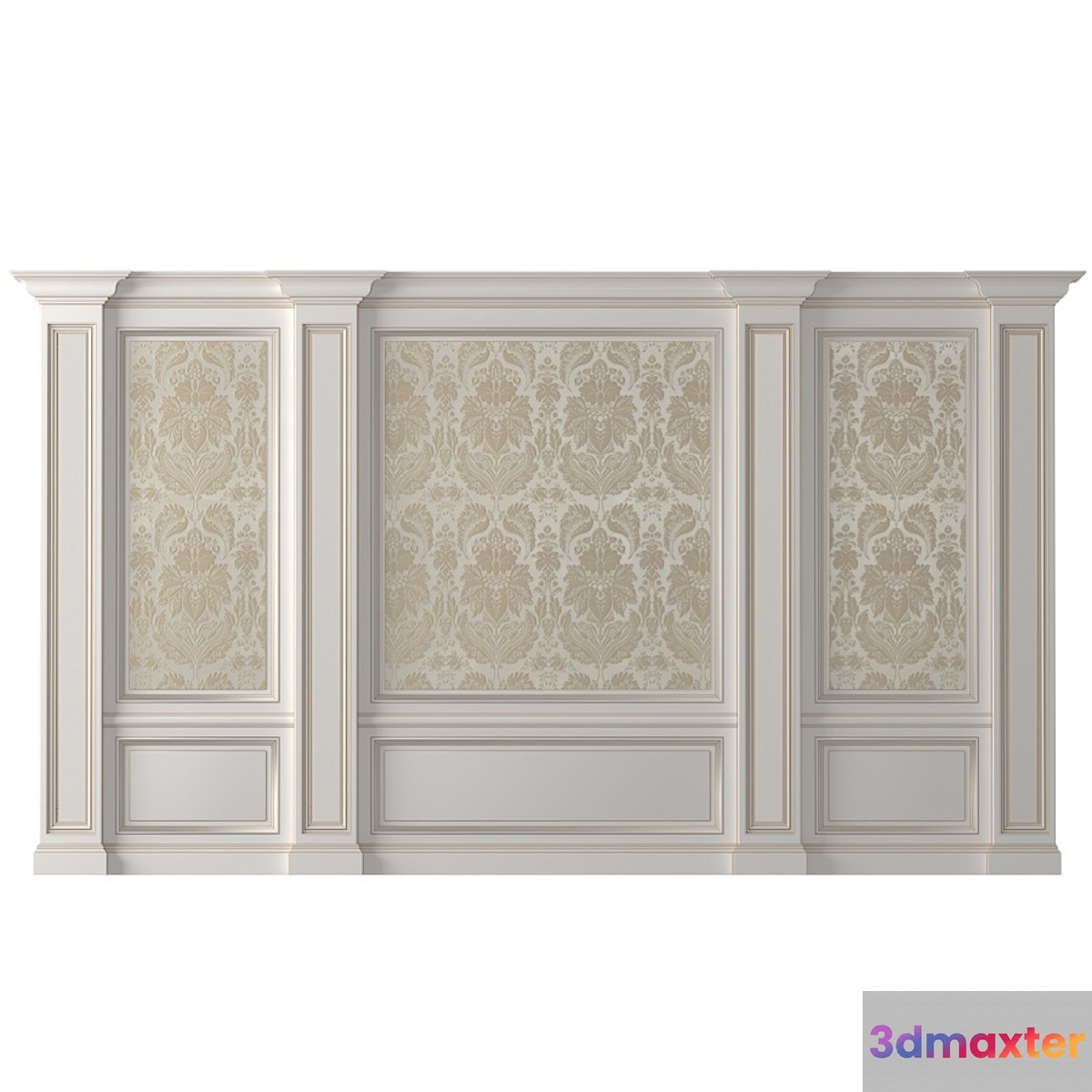 Wall paneling classic wallpaper 3D Max