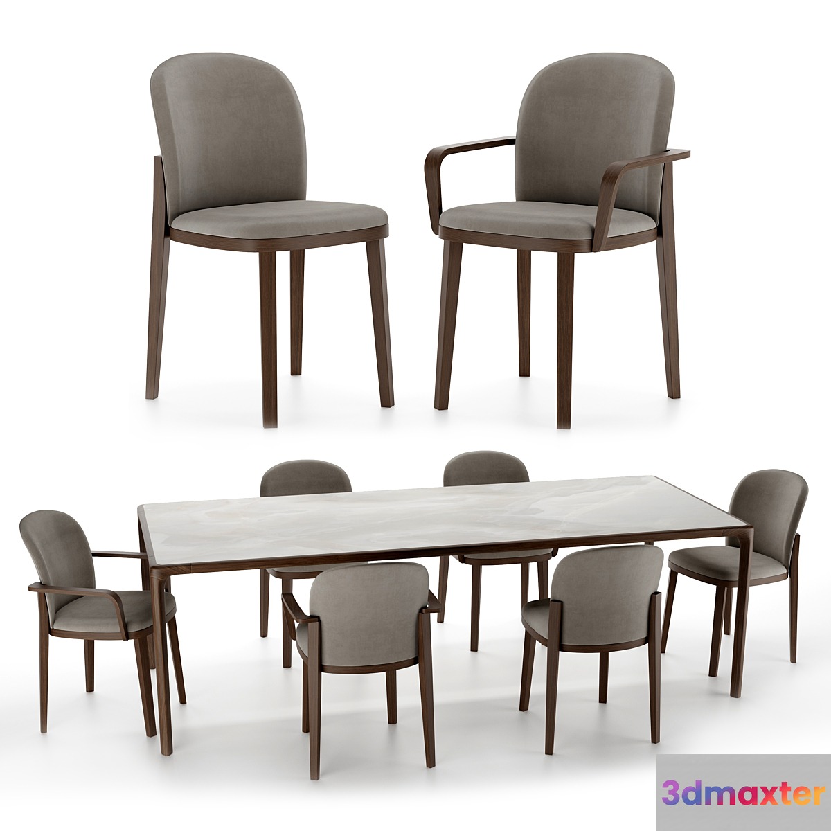 Orchestra chair and Inari PIANCA table 3D Max