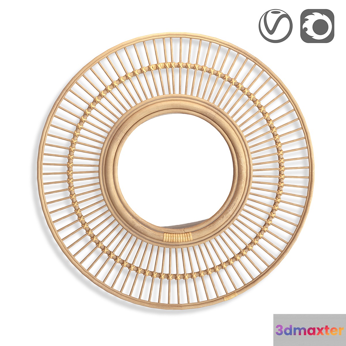 Round rattan mirror Nogu 3D Max