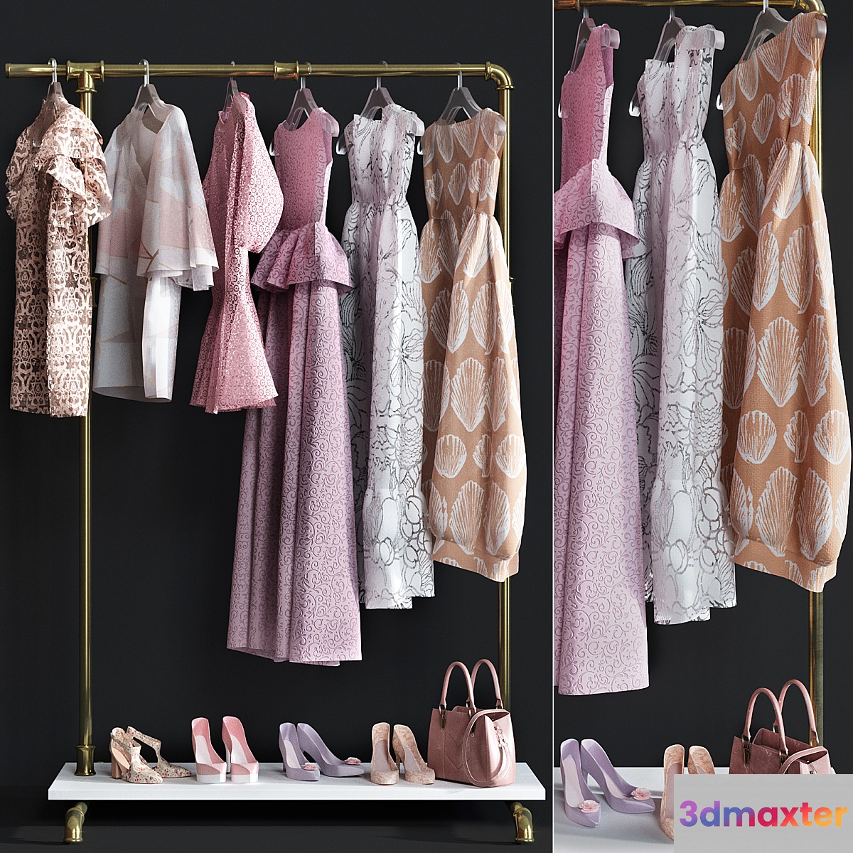 Clothes store hanger 3 3D Max