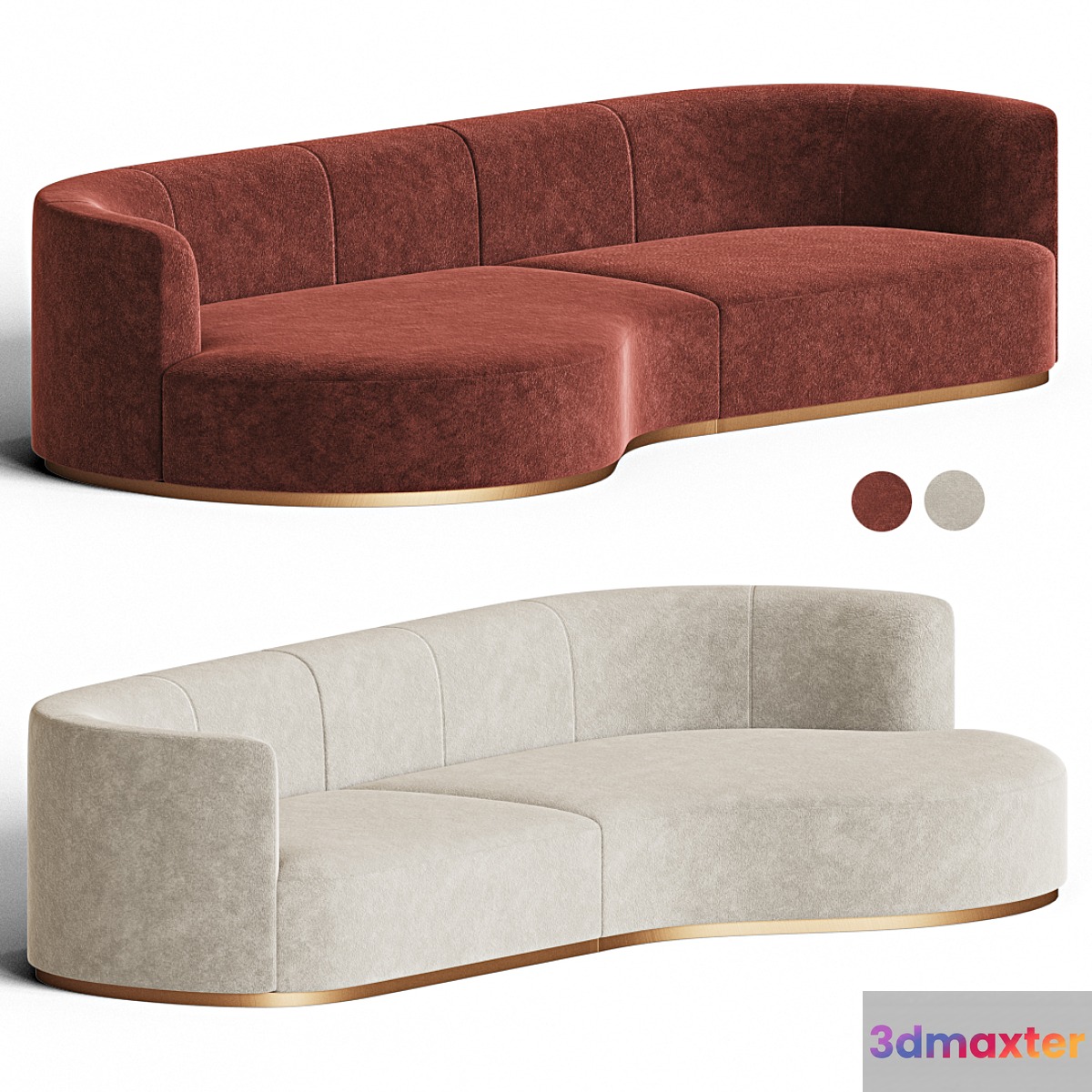 Chloe curved sofa 3D Max