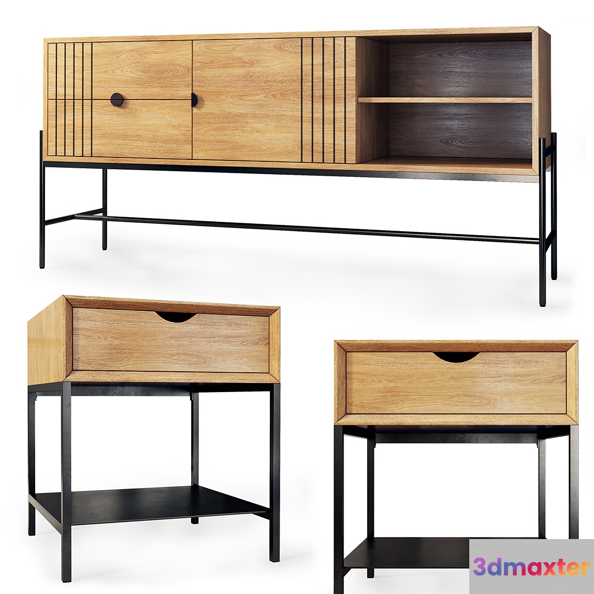 Chest of drawers and sideboards Clara Mambo. Sideboard nightstand by La Redoute 3D Max