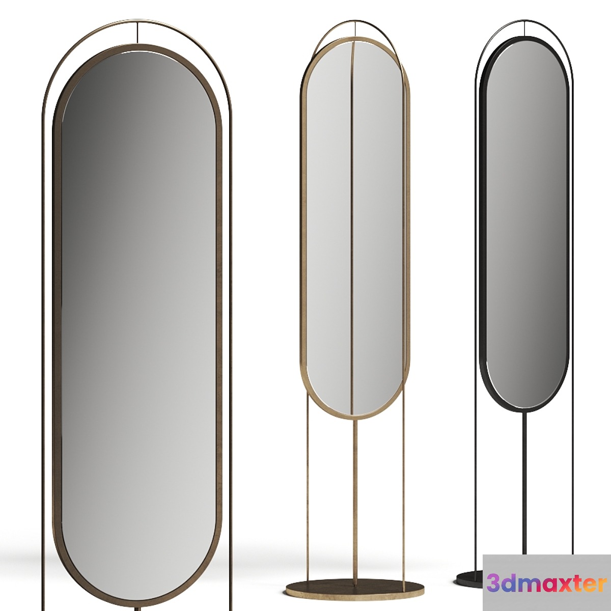 West Elm Tall Oval Floor Mirror 3D Max