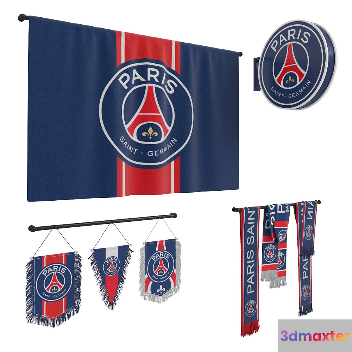 PSG football paraphernalia 3D Max