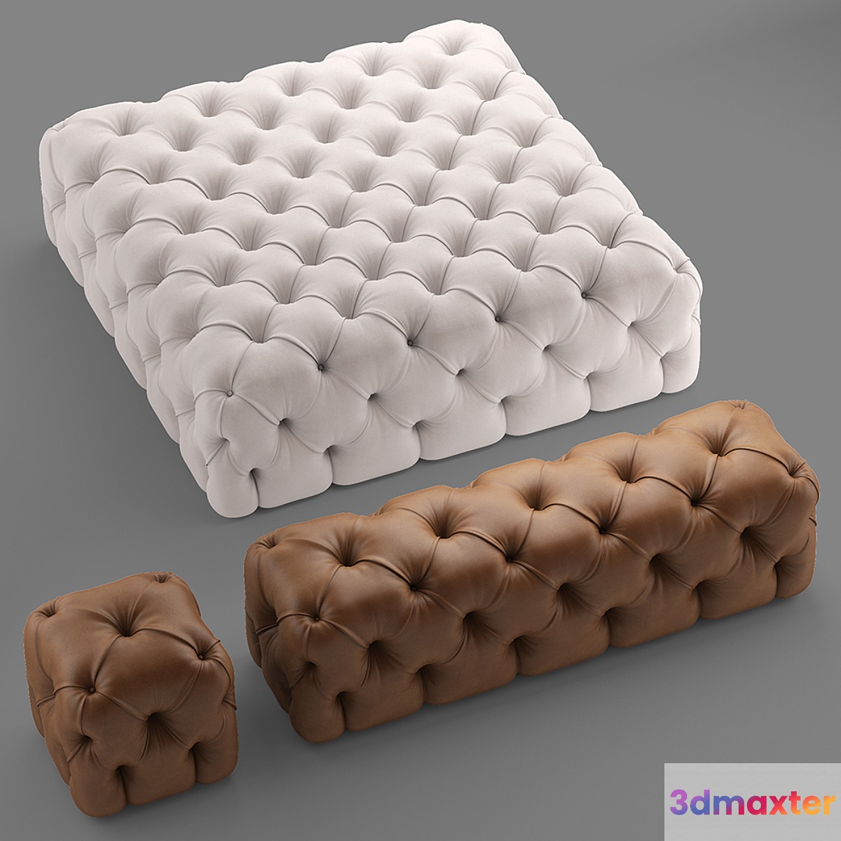 Rollking square pouf
