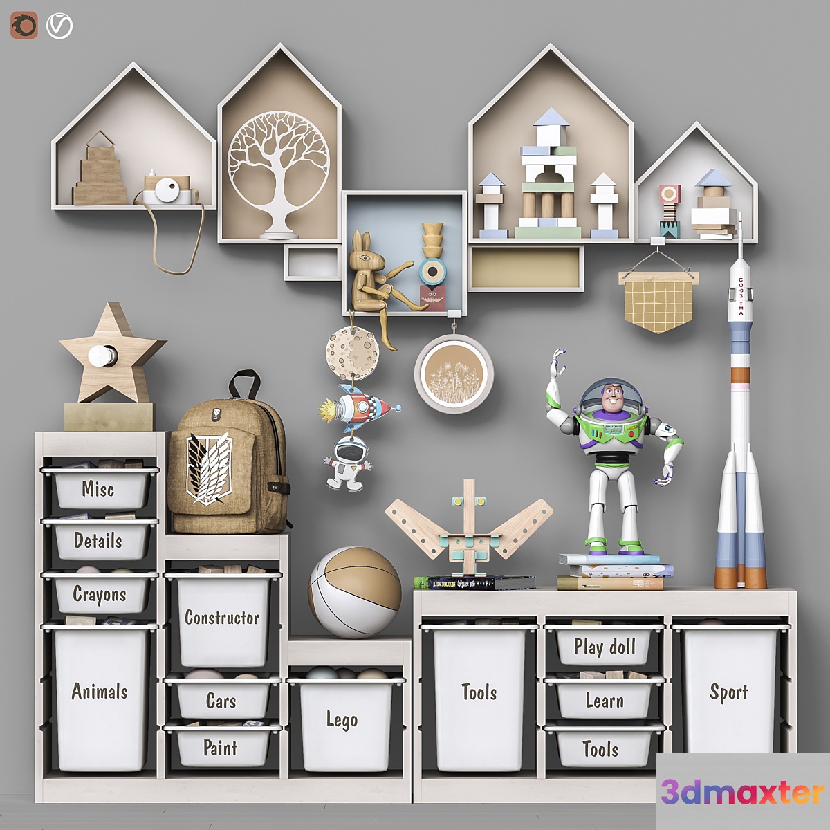 Toys and furniture set 104 3D Max