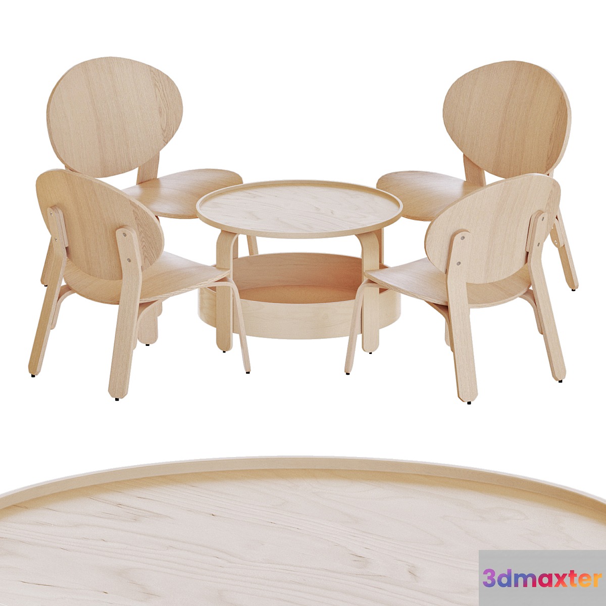IKEA BORGEBY Table And Chairs 3D Max
